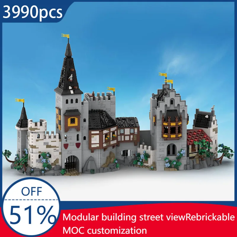 

3990 PCS Medieval Broken Walls Castle Modular Building Blocks Retro Architecture Model Display Decoration Toy Kids Assembly Gift