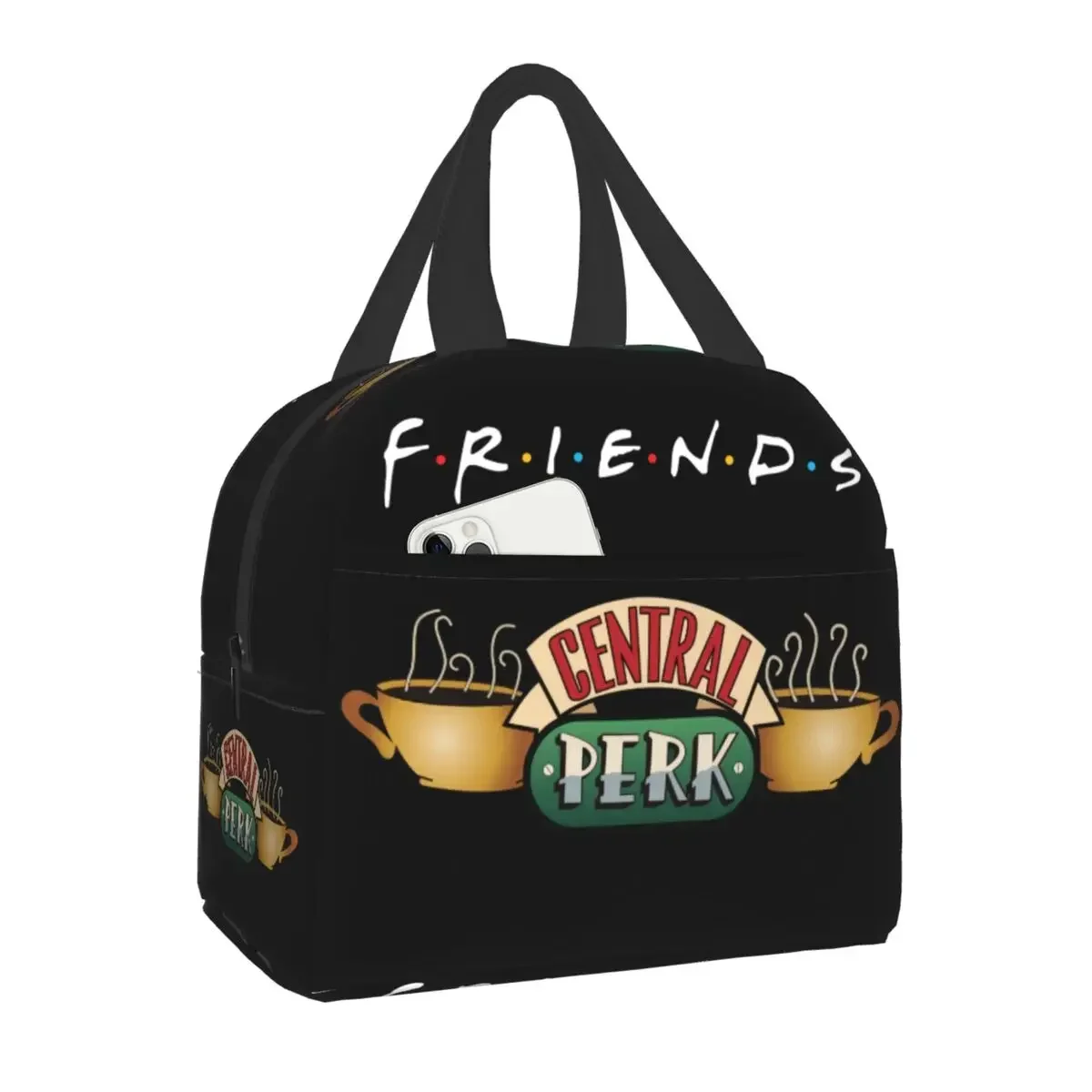 Central Perk Friends Lunch Bag para Mulheres e Crianças, Fugas, Refrigerador Térmico, Caixa Isolada, Escritório, Trabalho, Escola, Piquenique