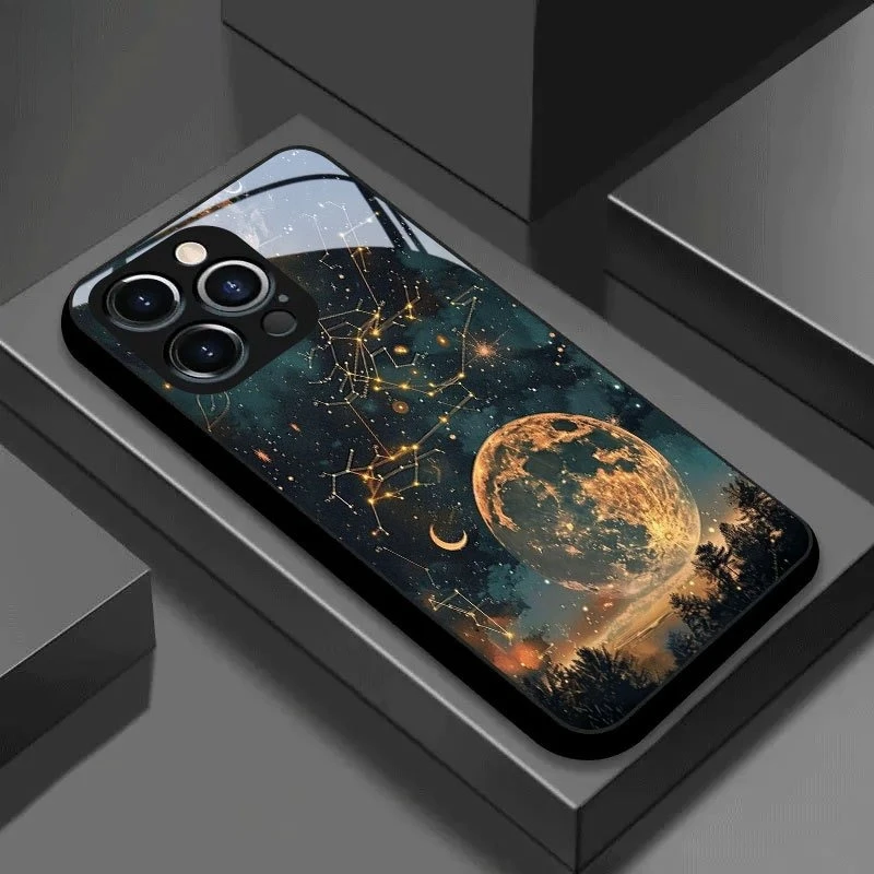 The new Earth star pattern TPU phone case is suitable for iPhone 17, 16, 15, 14, 13, 12, 11, etc.