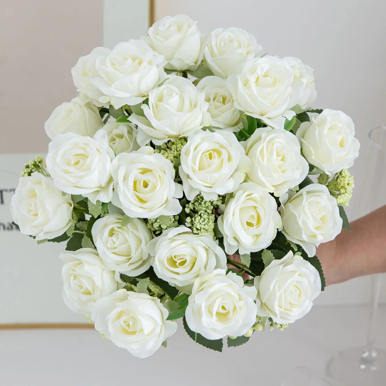 1PC Künstliche Blumen Seide Rose Bouquet Festival Garten Hause Zimmer Hochzeit Brautstrauß Dekoration Diy Geschenk Blumenarrangement
