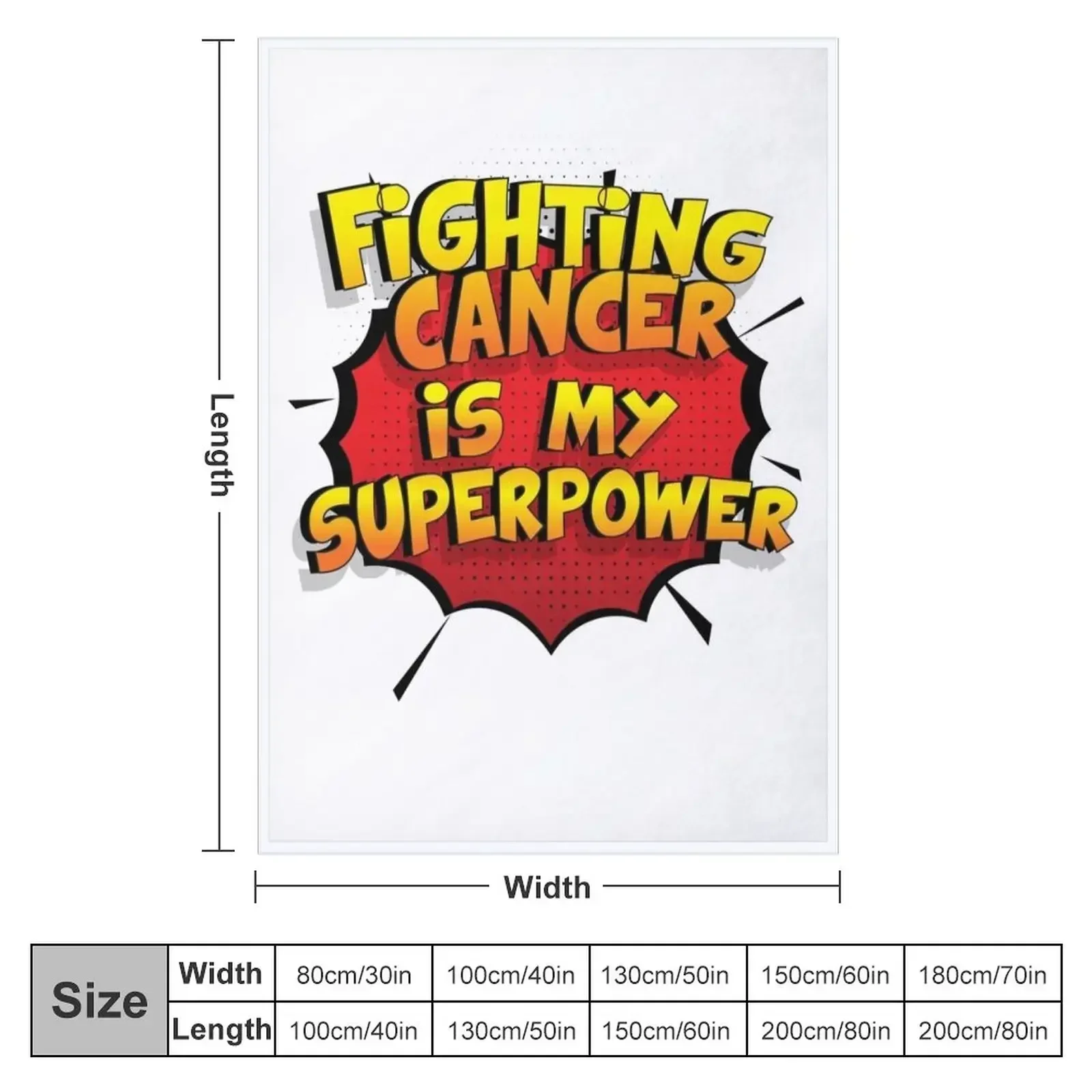 Fighting Cancer is my Superpower Funny Design Fighting Cancer Gift Throw Blanket Shaggy for sofa Blankets