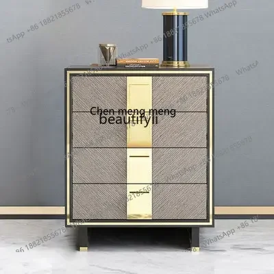 cn8350 LHY zqItalian TV Cabinet and Tea Table Combination Stone Plate Living Room Furniture High Chest of Drawers Small Apartmen