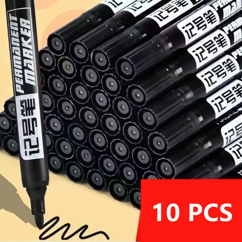 

Black Permanent Marker Pen Non-Erasable Thick Tip Logistics Express Special Refillable Ink Jumbo Marker