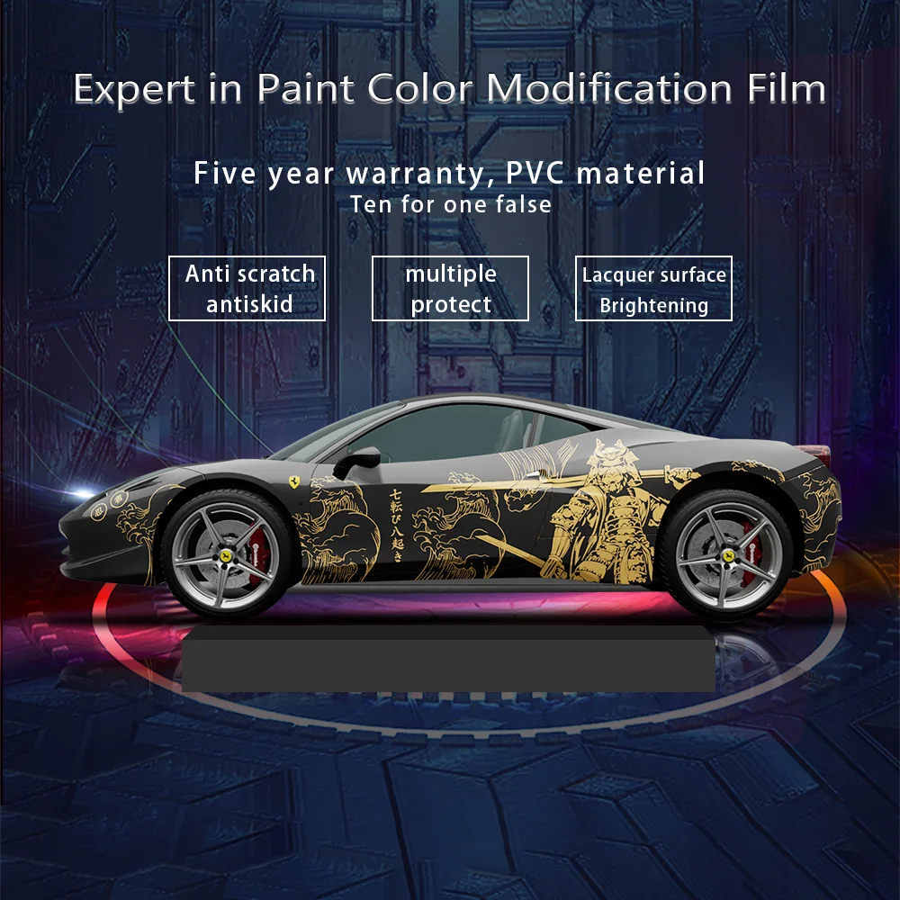 1.52*18 متر تصميم مخصص أسود وردي سوبر لمعان الحرباء بولي كلوريد الفينيل ذاتية اللصق جسم السيارة الفينيل التفاف يلتف السيارة