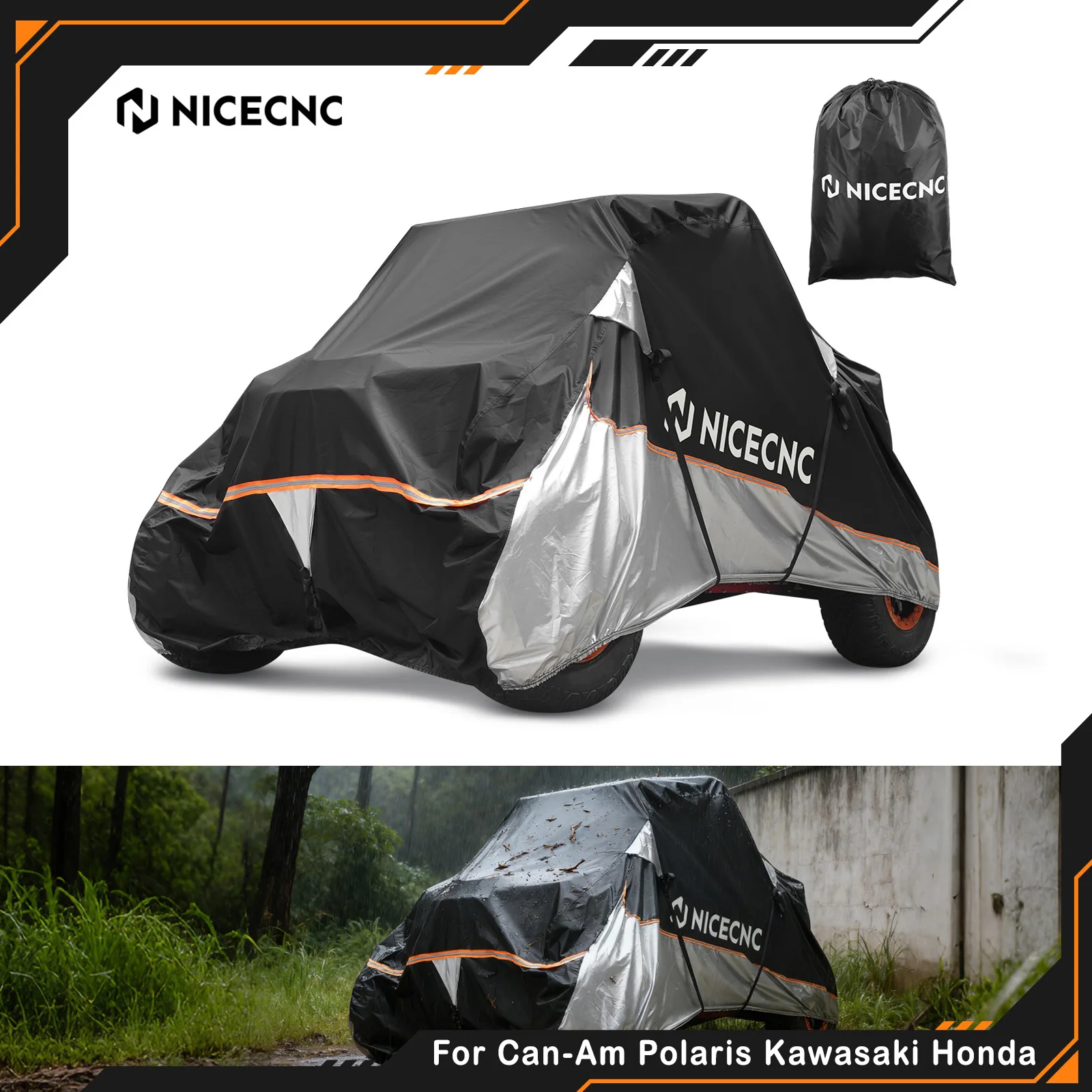 NICECNC 2017-2025 For Can-Am Maverick X3 UTV Heavy-Duty Waterproof For Can-Am Commander 1000 Polaris RZR 900 Honda Kawasaki