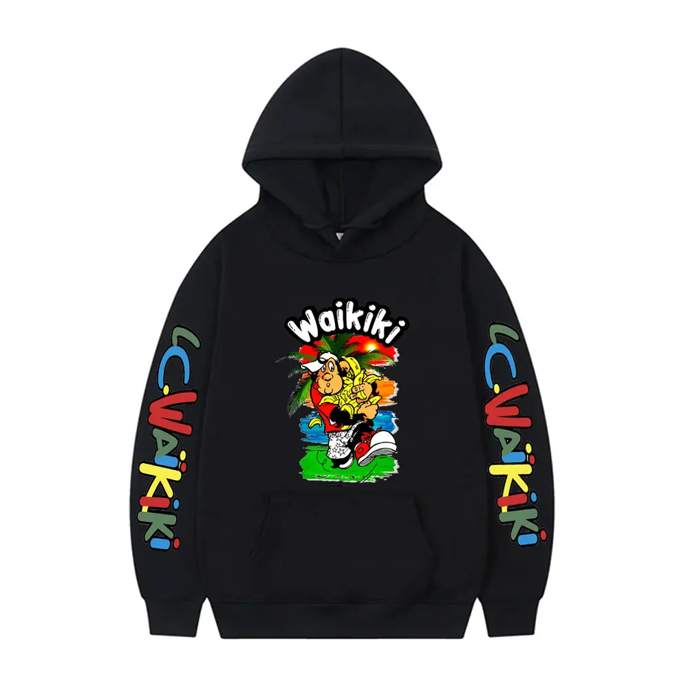 Love Bananas Lc Waikiki Monkey Meme Graphic Print Hoodie Funny Kartoon Monkey Sweatshirt Men Women Fashion Casual Fleece Hoodies