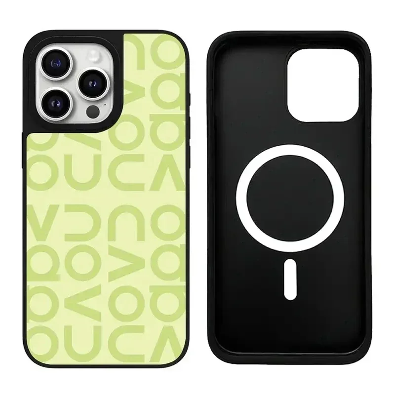 

Letters Pink Green iPhone 11 12 13 14 15 Pro Max Mirror Surface MagSafe Case Cover Shell