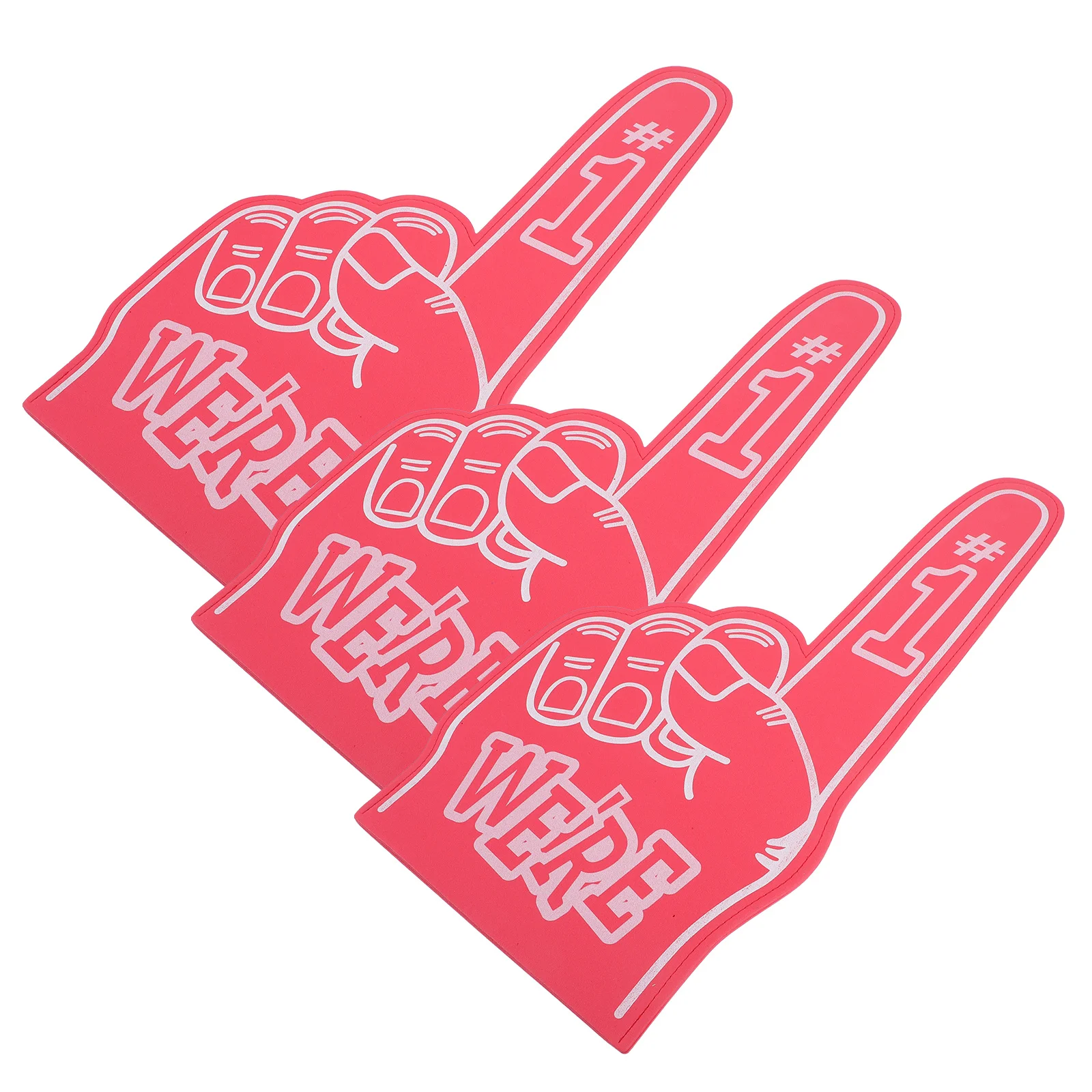 3Pcs Foam Finger Giant Vibrant Reusable Comfortable Party Prop for Sports Events Concerts Cheerleading Games Fan Festivals