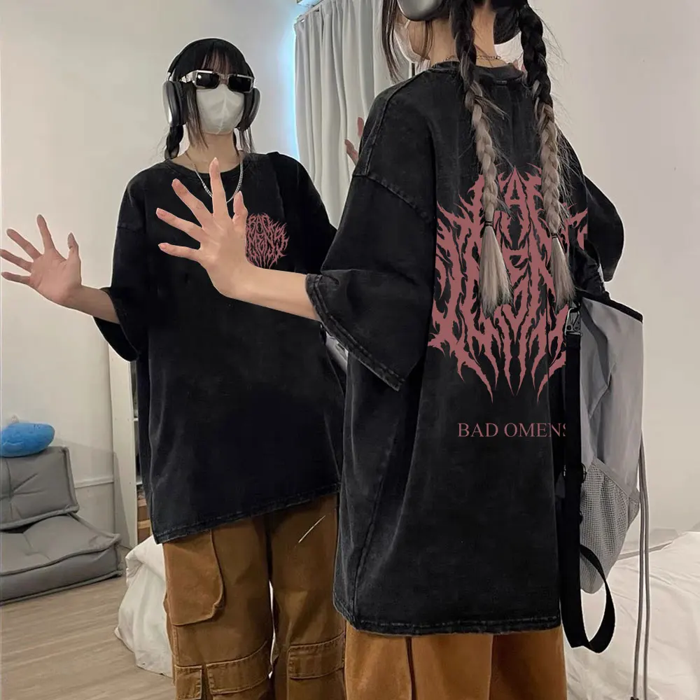 

Washed Vintage Bad Omens Do You Feel Love Tour 2026 Tshirt Men Women Retro Rock Gothic Metal Style T-shirts Y2k Cotton T Shirt