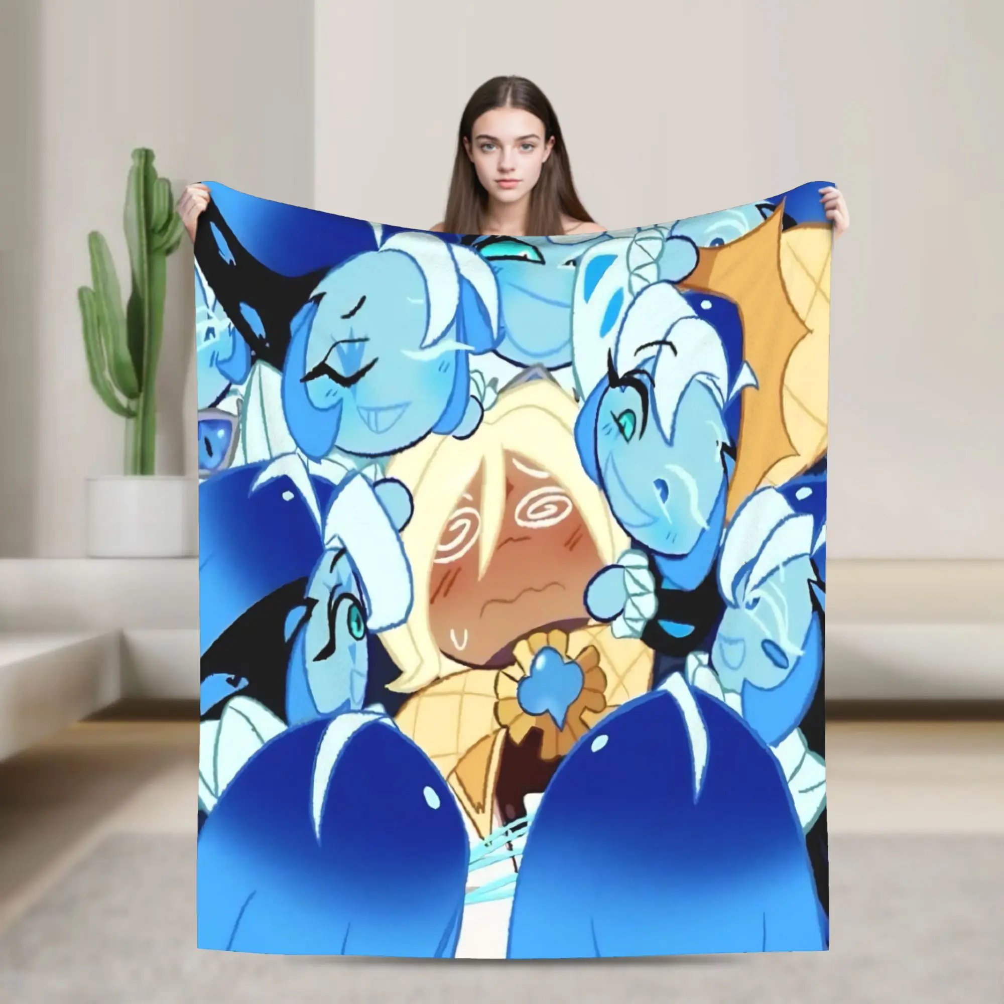 Pure Vanilla Shadow Milk Cookie Run Kingdom Blankets CRK Cartoon Game Fleece Awesome Warm Throw Blanket for Coverlet Summer
