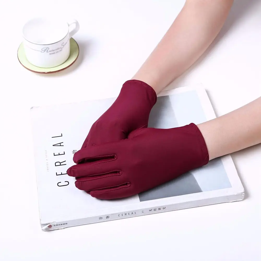 

Однотонные износостойкие перчатки для вождения с защитой от ультрафиолета, перчатки для занятий спортом на открытом воздухе, солнцезащитные варежки, женские перчатки