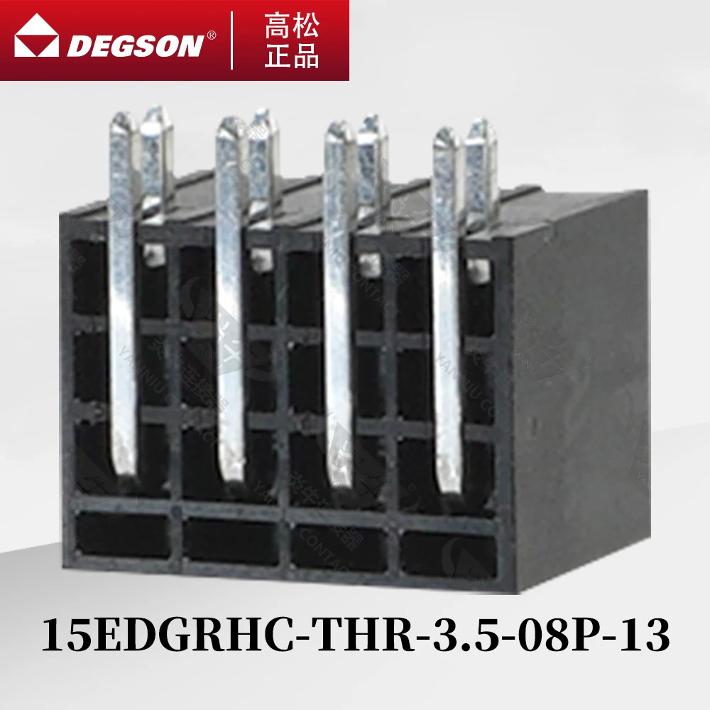 DEGSON 15EDGRHC-THR-3.5 플러그형 PCB 터미널 블록, 피닉스 컨택트 DMC1.5-G1, KF2EDGSR, 3.5mm, 2 핀-12 핀, 200V 9.5A, 10 개