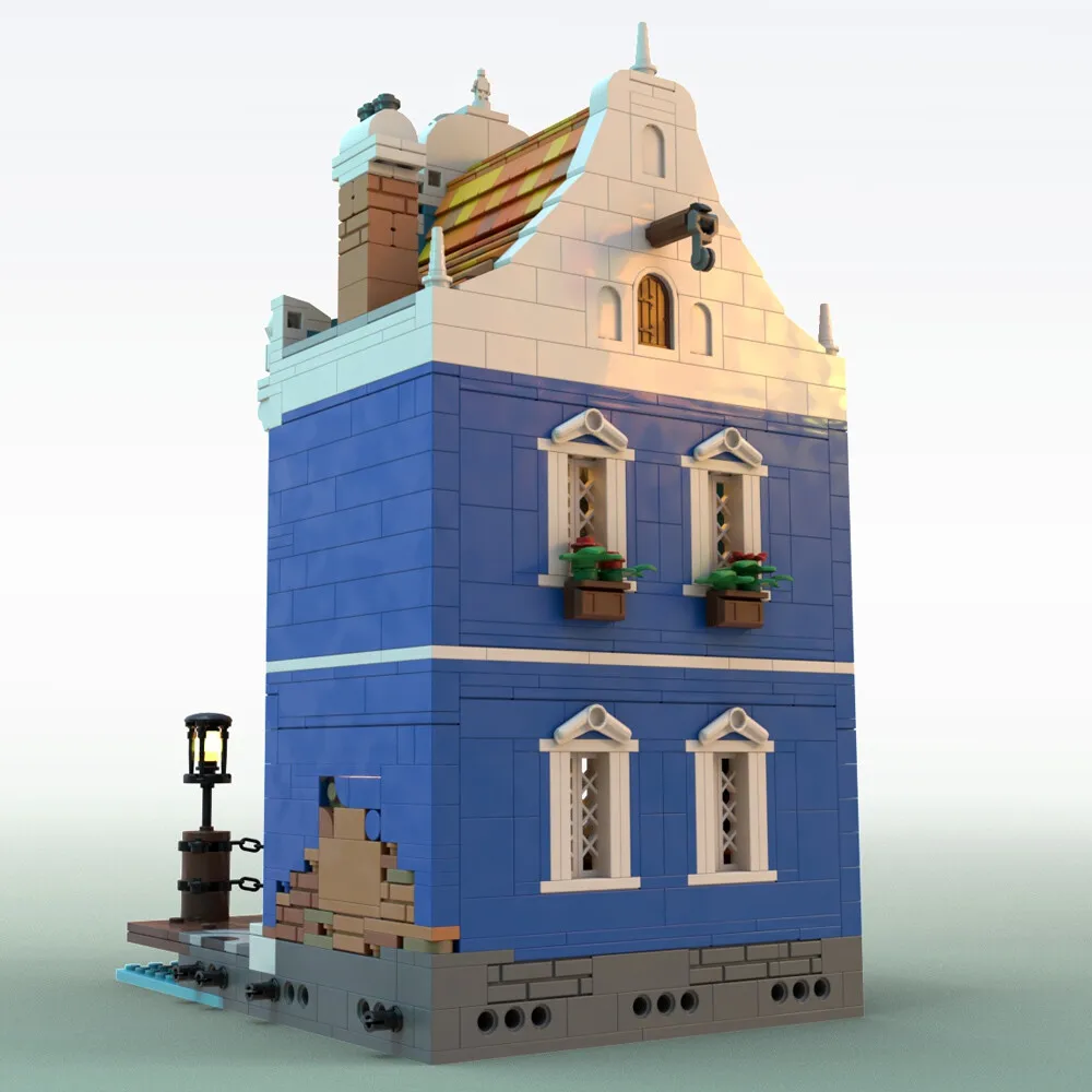 

MOC-152596 Синий дом с просторной кухней и массивным очагом 1812, детали в подарок