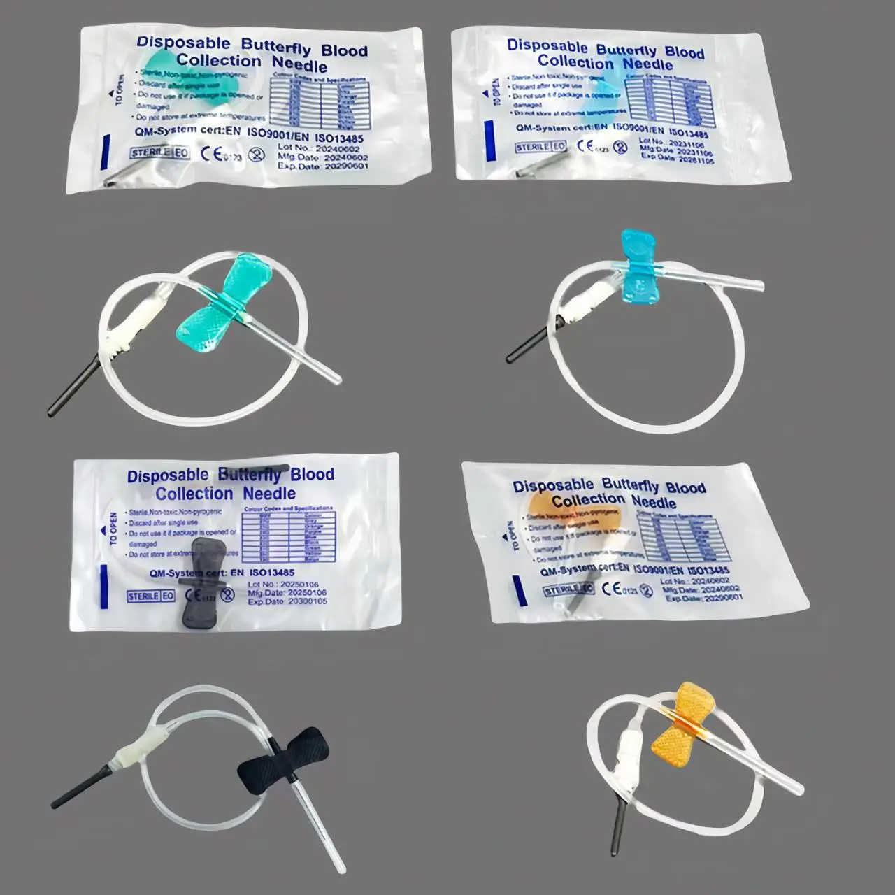 50 Stück Einweg-Doppelflügel-Schmetterlings-Blutsammelnadeln für Katzen, Hunde, Tierpflege, Haustierpflegezimmer