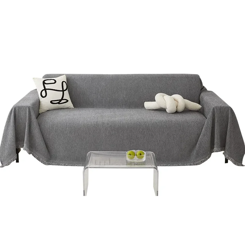 Solid Color Waterproof Sofa Towel Chenille Four Seasons Universal Sofa Cover All-inclusive Universal Simple Sofa Blanket