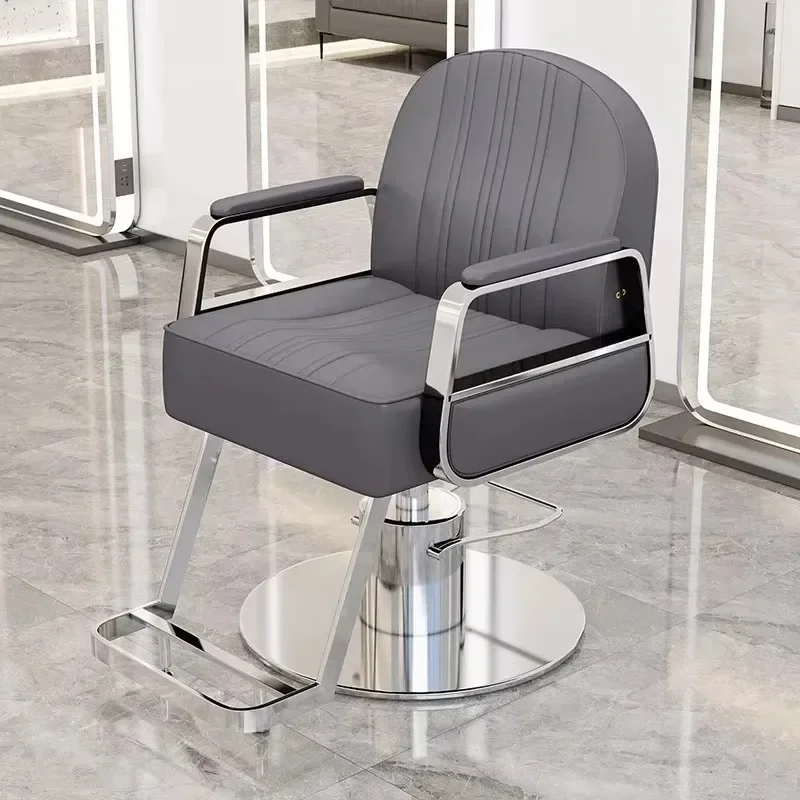 

Leg Rest Barber Chair Stainless Steel Premium Backrest Barber Chair Premium Nordic Silla De Barbero Simple Salon Furniture