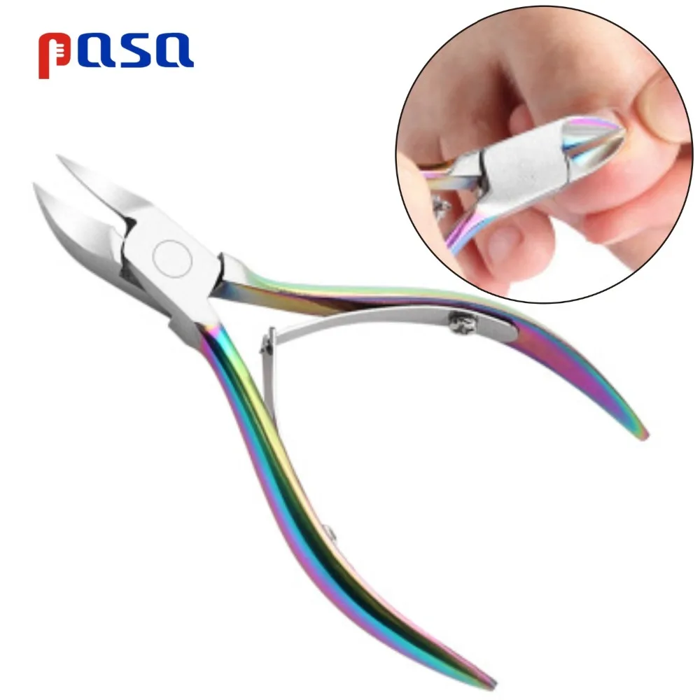 레인보우 스테인레스 스틸 네일 큐티클 푸셔 트위저 네일 아트 파일 UV 젤 폴란드어 제거 매니큐어 케어 그루브 클린 도구