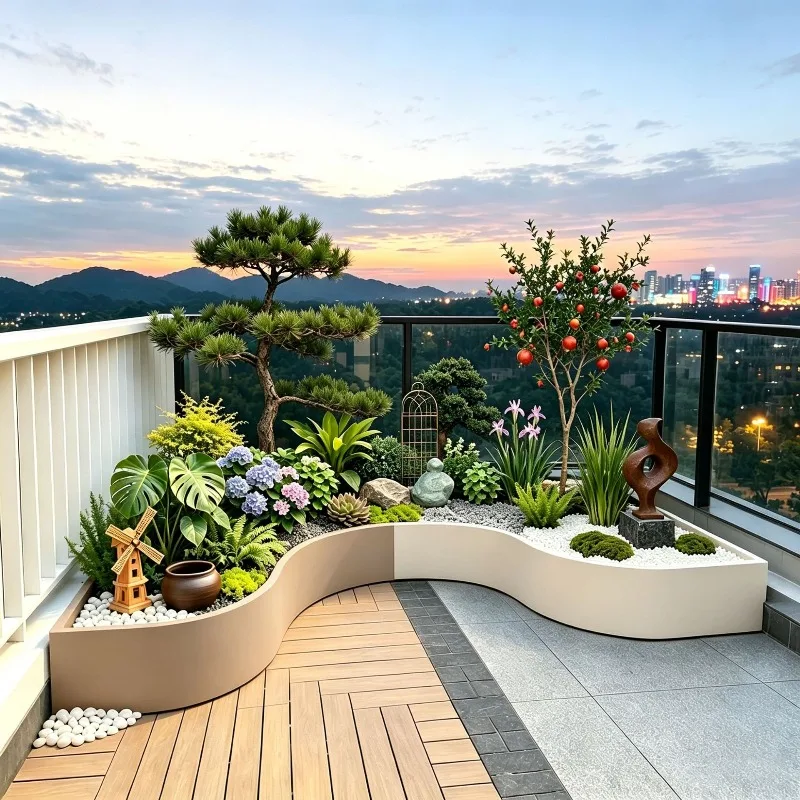 Custom Curved Stainless Steel Planter, Minimalist Style for Courtyard Park Hotel Landscaping