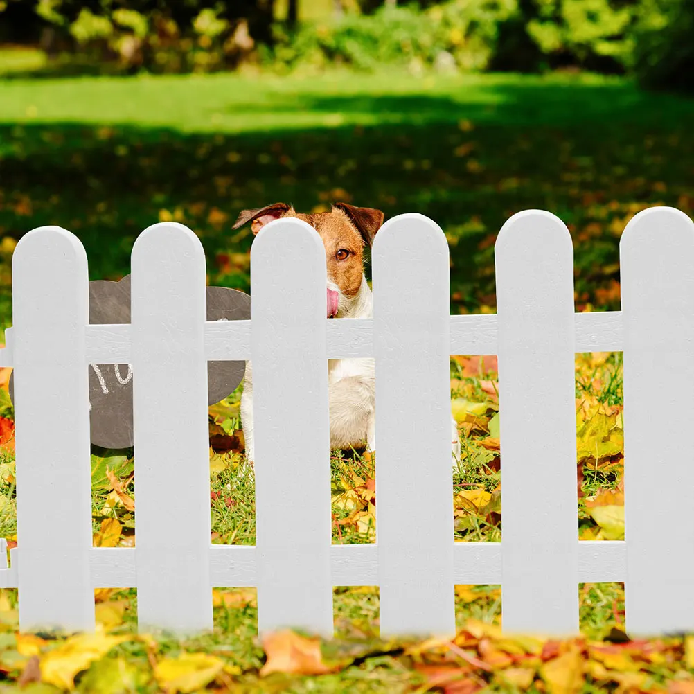 

1Set Wood Grain Fence Panel PVC Decorative Garden Border Lawn Edging for Yard Flowerbeds Outdoor Scene Ornament