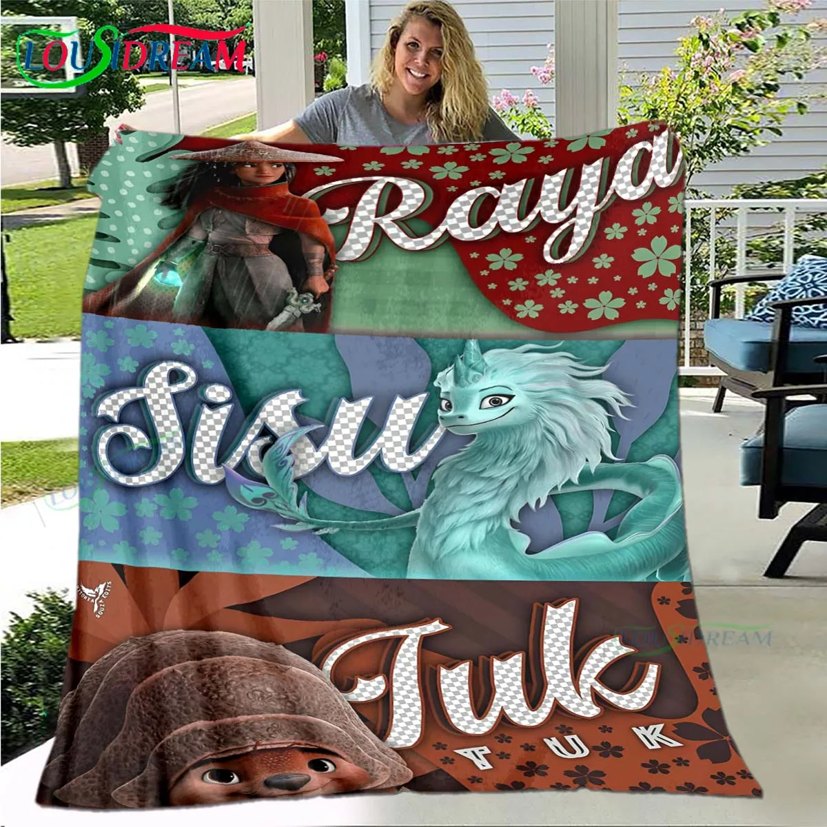 

Fashion Cartoon Raya and The Last Dragon Flannel Adult Children Blanket Sofa Decoration Blanket Portable Blanket bath towel Gift