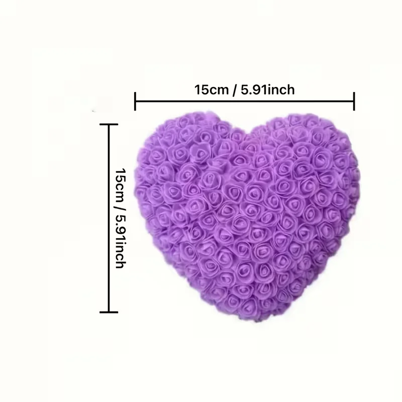 15 cm große, herzförmige, künstliche Rose, ideal als Geschenk zum Valentinstag, Muttertag, zum Schulabschluss, zum Tag der Lehrer und zum Geburtstag. – Detail 5