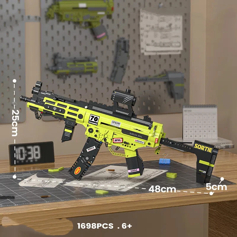 MOC II Wojna Światowa Broń Militarna Strzelba Karabinek Snajperski Karabinek Szturmowy Klocki Mini Miasto Policja Pistolet Cegła Zabawki DIY dla Dzieci Prezenty