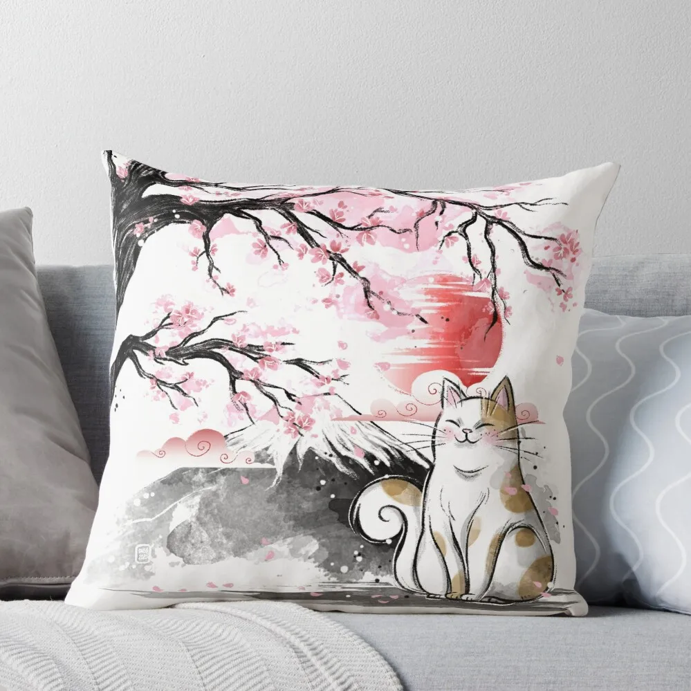 

Sakura cat Throw Pillow Bed pillowcases Sofa Cushions Cover christmas pillow case