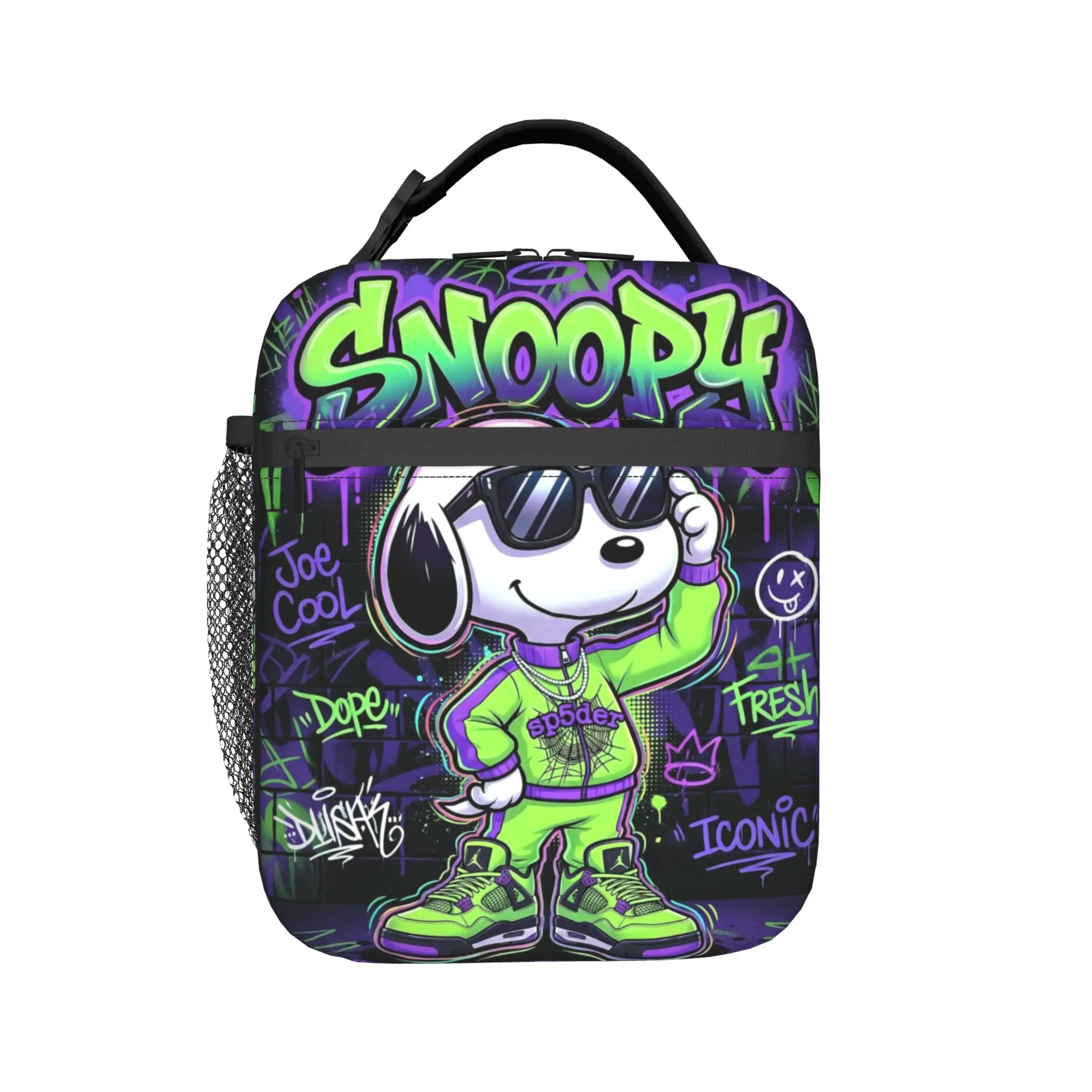 

Custom S-snoopies Insulated Lunch Tote Bag for Women Men Cartoon Resuable Thermal Cooler Bento Box Work School Travel