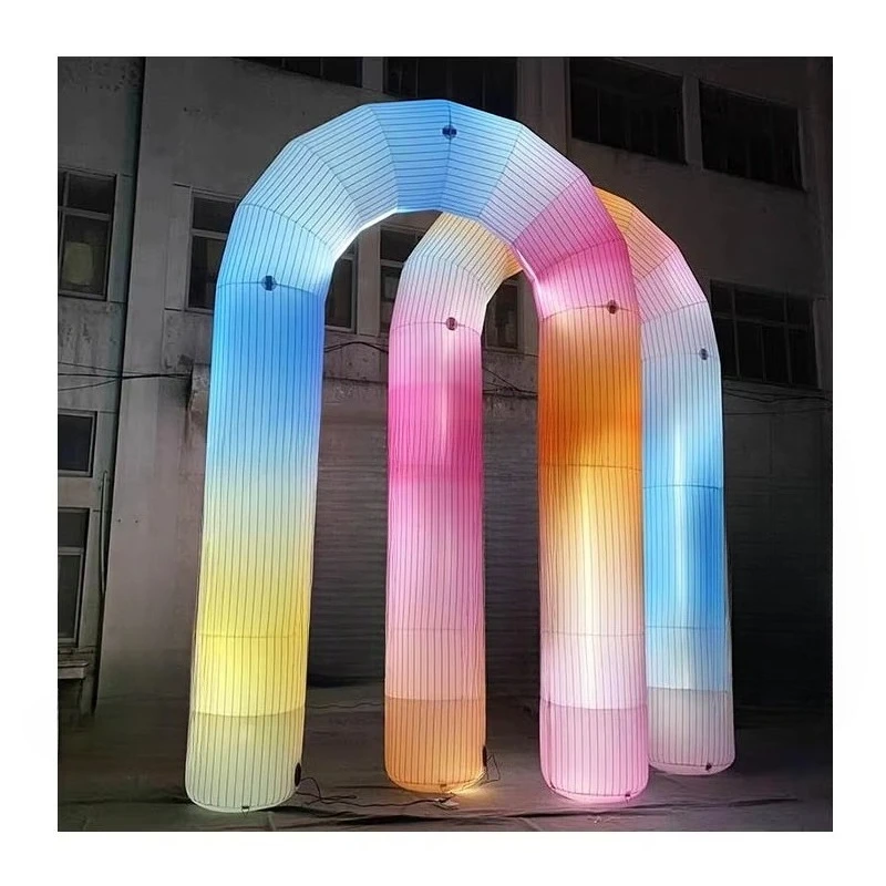 Color Lighting Inflatable Arch for Event Decoration Light Emitting Diode Inflatable Rainbow Arch