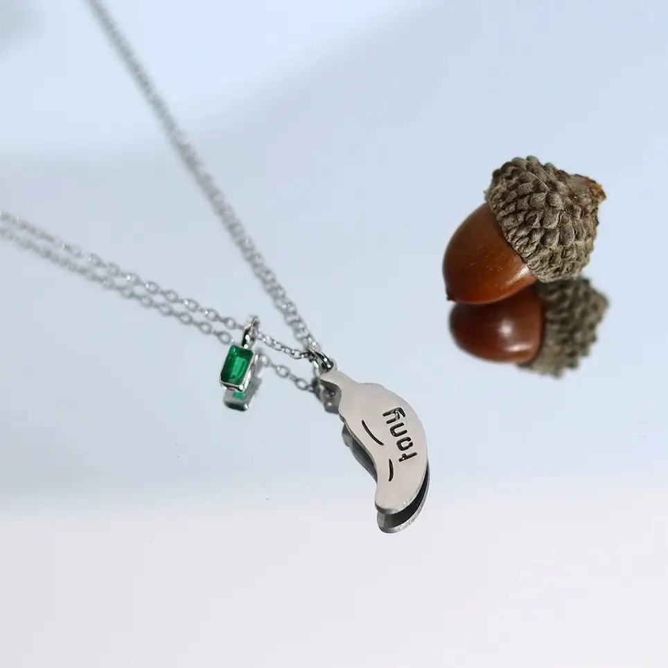 Chandler Customized Banana Name Necklace Stainless Steel Silver Tone Christmas Gift For Girlfriend/Wife Cute Chain