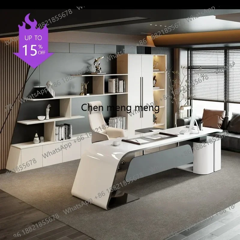 01A Large Storage Office Desk Study Organizer Luxury Laptop Computer Office Desk Coffee Home Mesa Ordenador Modern Furniture