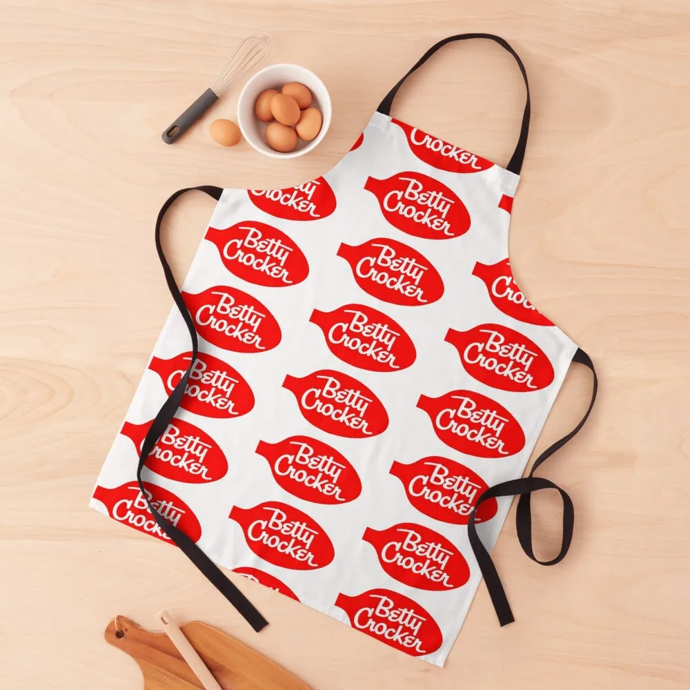 

Betty Crocker Red Spoon Apron Chef Uniform christmas 2025 for kitchen useful Kitchen For Women Apron