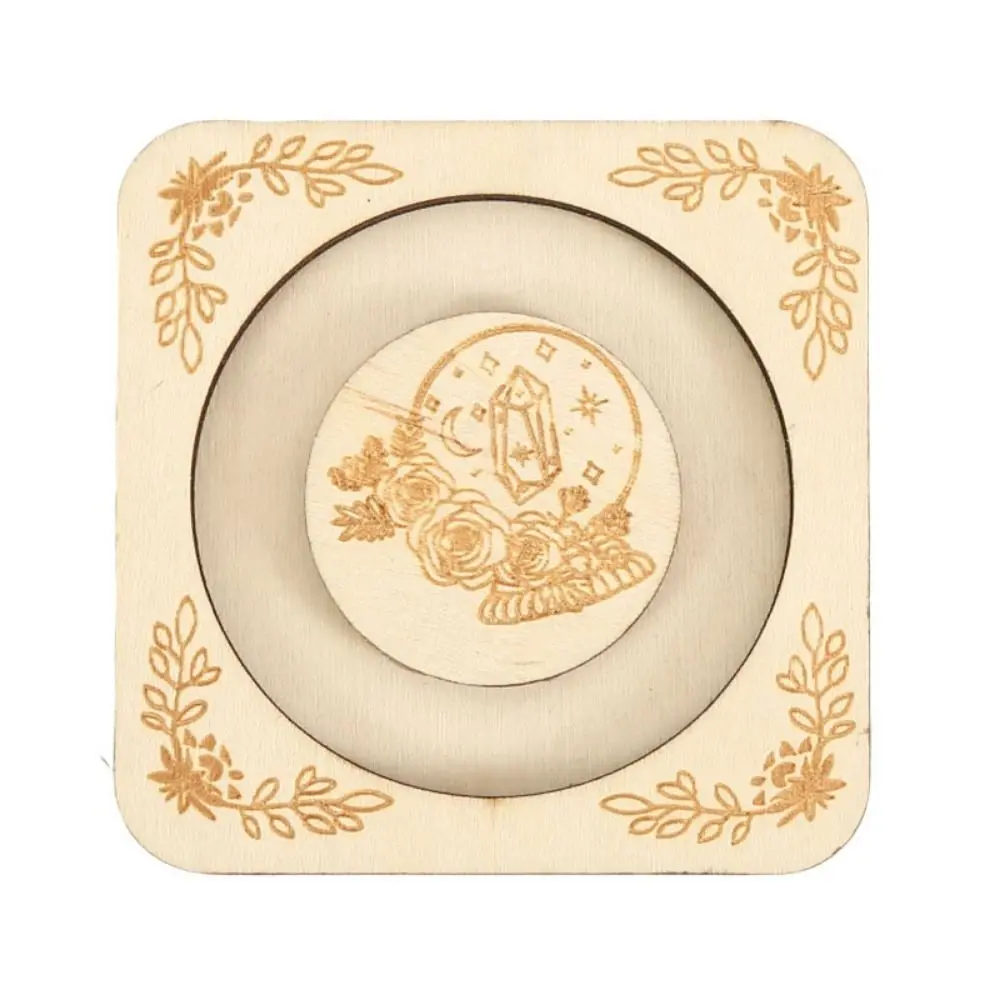 

Wooden DIY Jewelry Display Base Reusable Carving Crystal Stone Base Creative Laser Cutting Wooden Bracelet Tray Unisex
