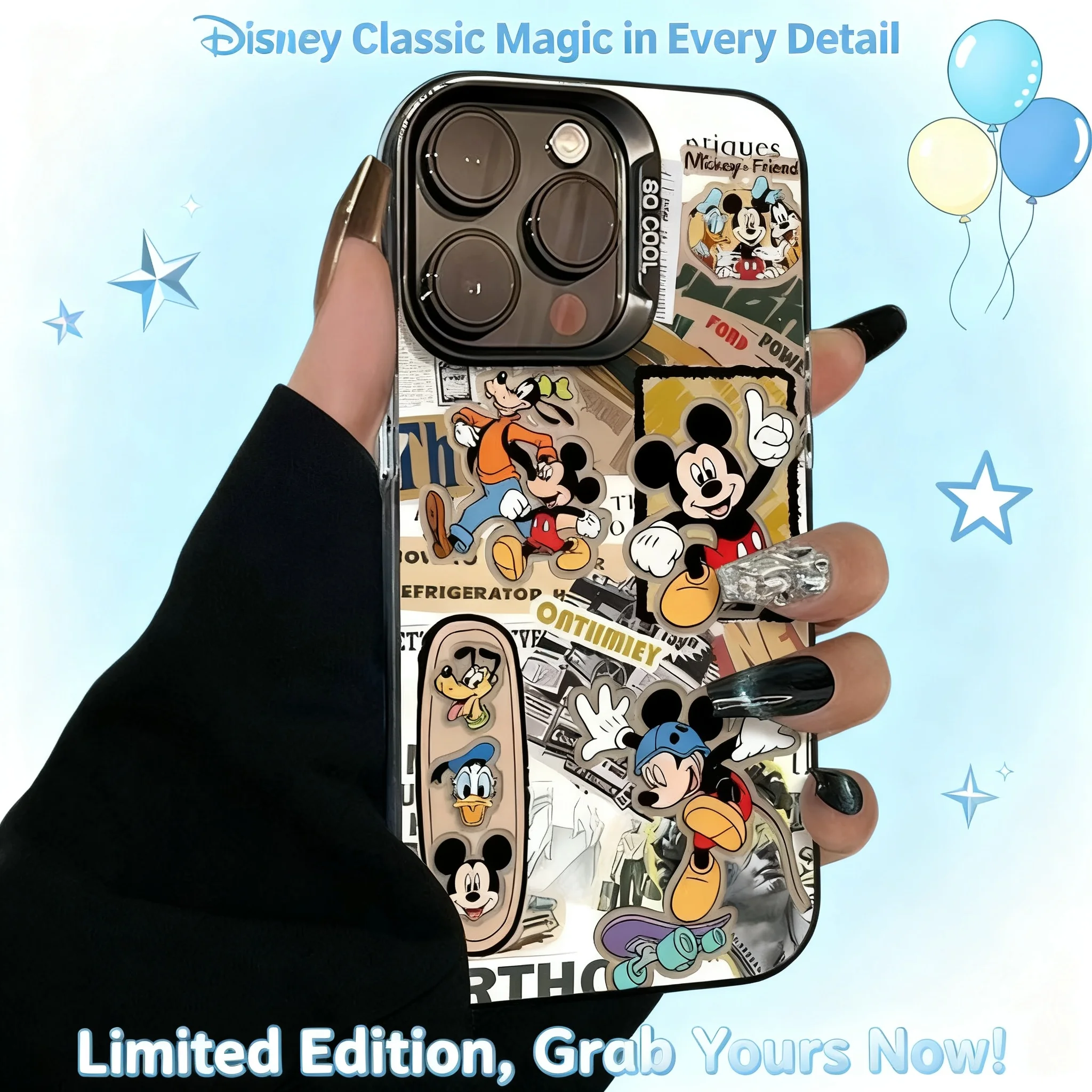 

Mickey Mouse Donald Duck Cartoon Cute Phone Case For iPhone 15 Pro Max 16 17 14 13 Fashion Trendy European American Style