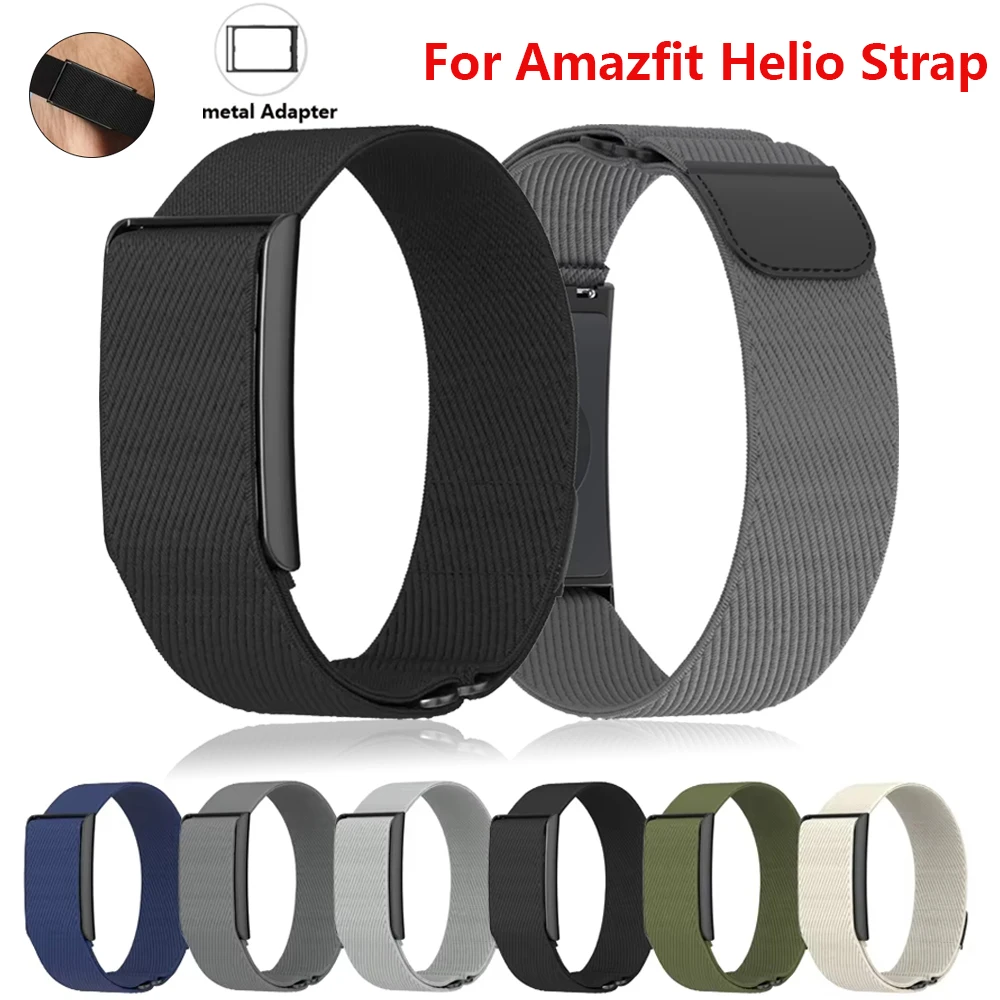 Strap+Fitness Tracker Adapter For Amazfit Helio Wristband Breathable Sport Nylon Replacement bracelet correa amazfit helio strap