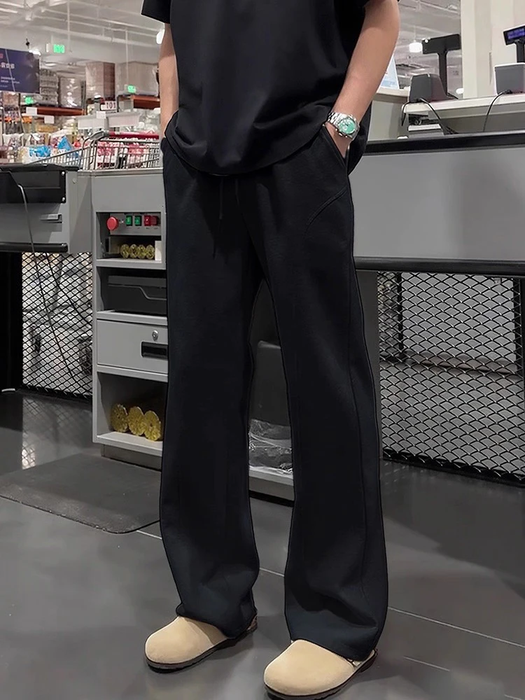 

Heavyweight Casual Spor Sweatpants for Men in Large Sizes Comfortable Loose Fit Long Trousers with American Slant Cut