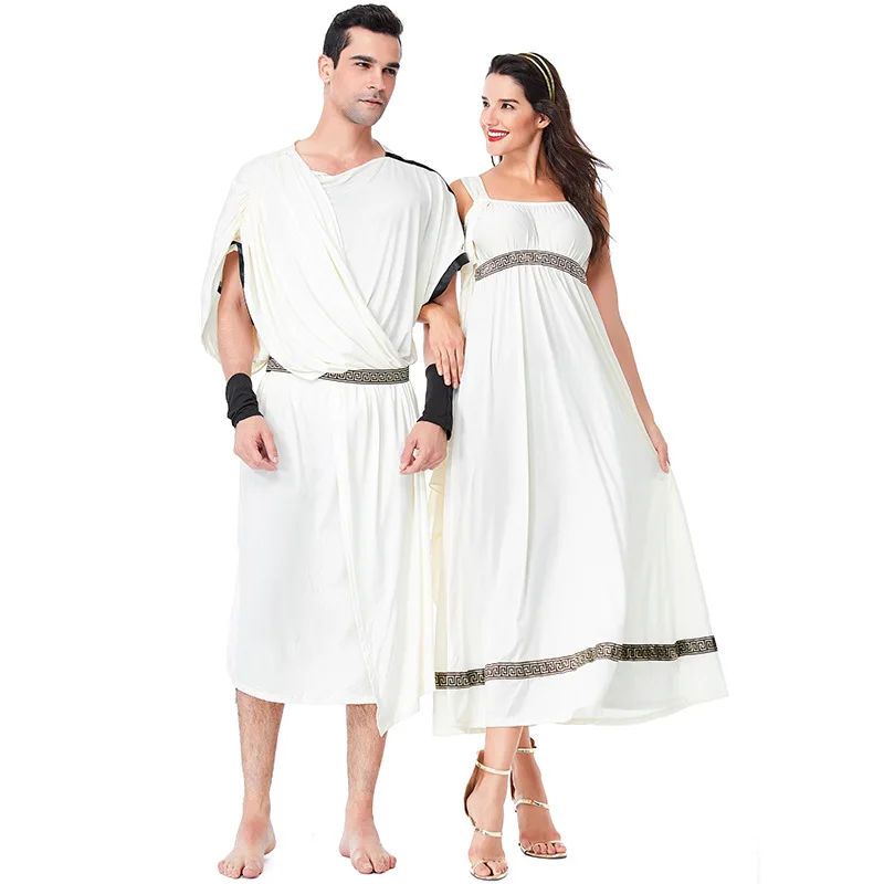 Alter Rom Sparta Krieger Cosplay Kostüm griechische Mythologie Prinz mit Prinzessin Kleid für Frauen und Mann Halloween Kostüm