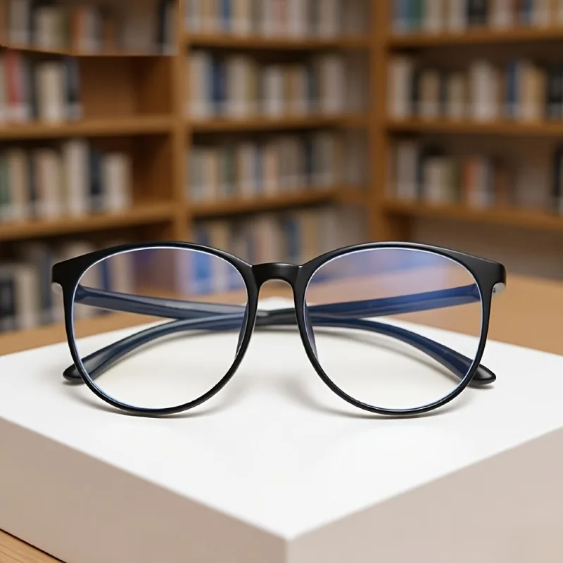 1 Stück Unisex große runde schlichte Brille, einfache modische Brille für den täglichen Gebrauch