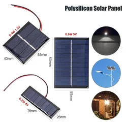 0.6W 5V  Solar Cell Polycrystalline DIY Solar Panel System Charger Epoxy Plate for Street Advertising Courtyard Lamp Lighting