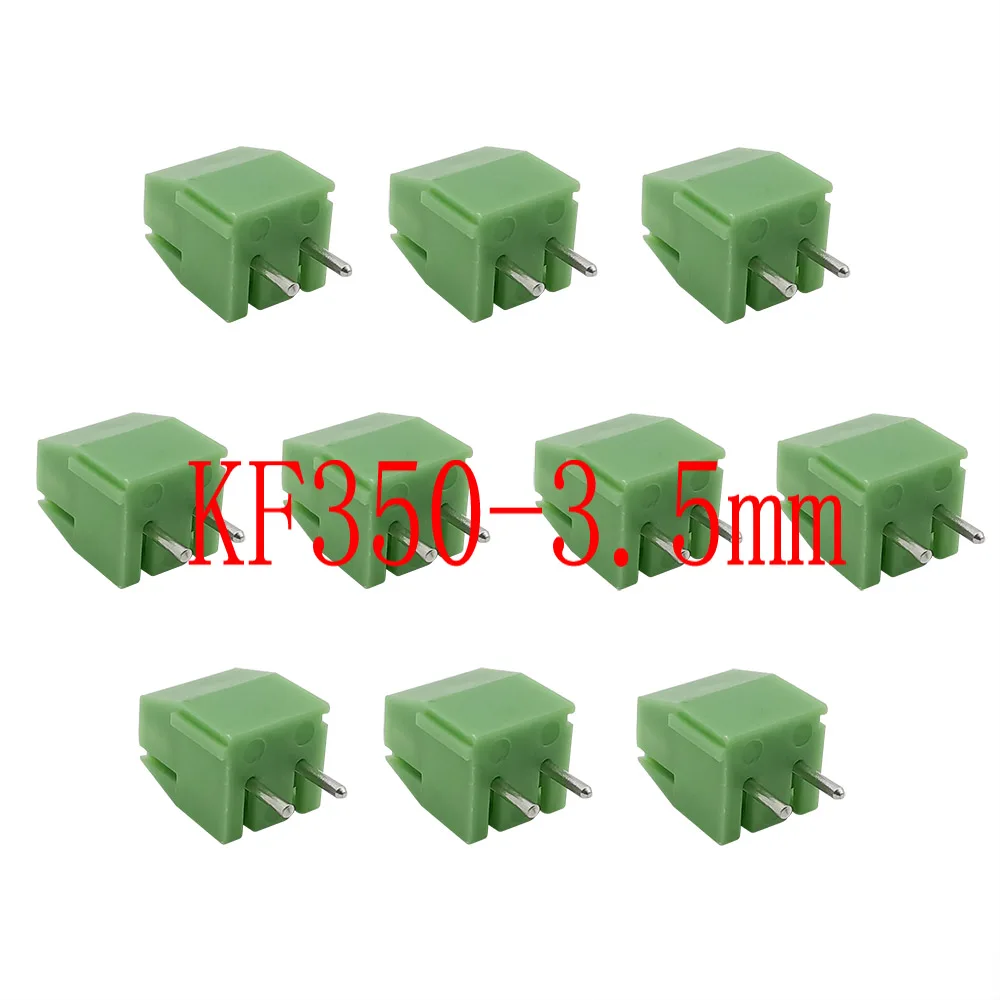 KF-350 3.5mm Pitch 2Pin PCB Screw Terminal Blocks Connector 300V 10A Green 3.5mm 2P Straight Screw Terminals for 24-18 AWG Cable