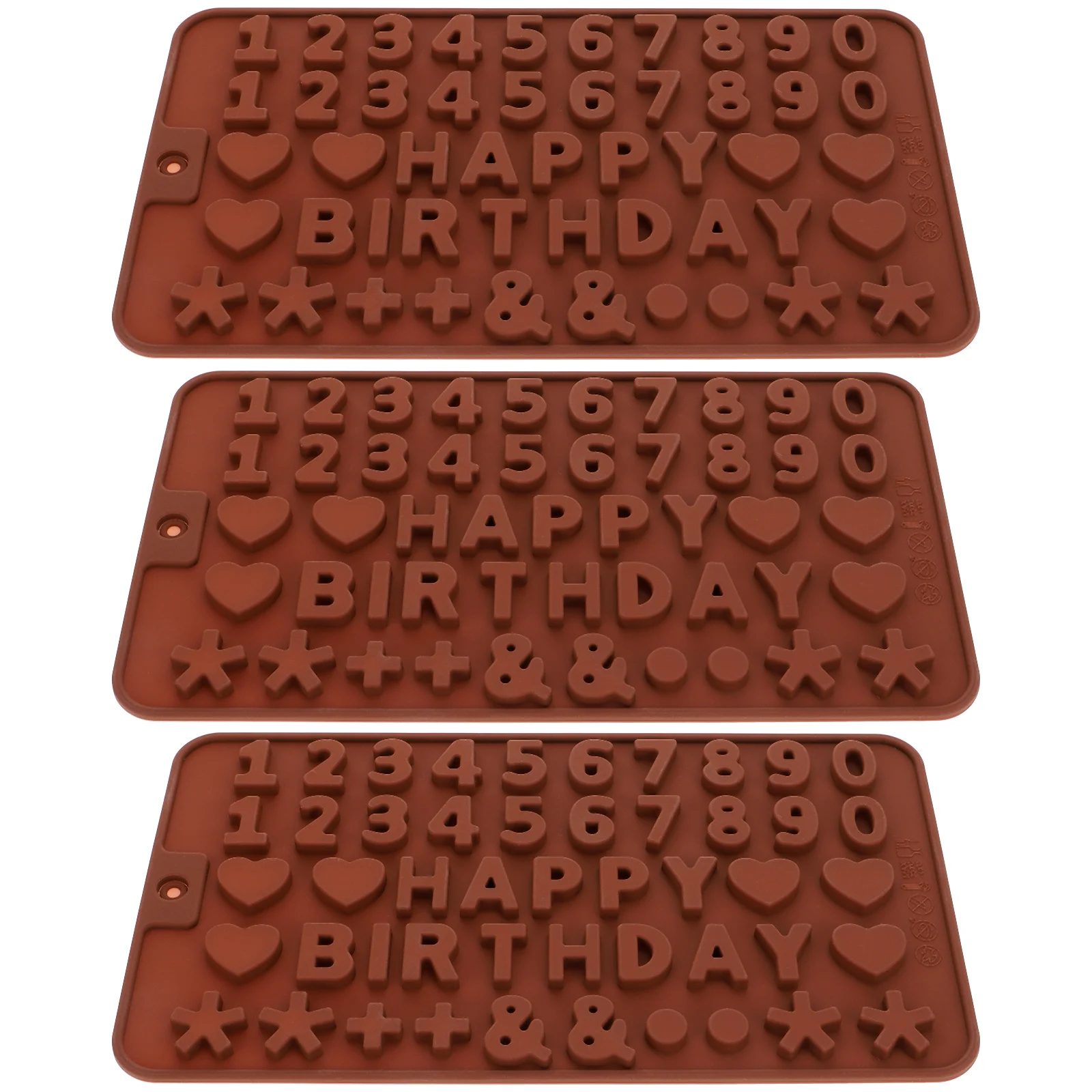 

3 Pcs Silicone Mold Fudge DIY Tool Mould Charm Non Stick Easy Clean For Fondant Kitchen Gifts