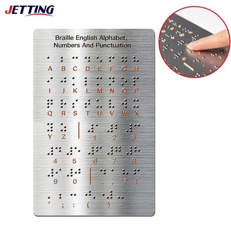 1PCS Braille Alphabet And Numbers Learning Tool - Durable Metal Tactile Bump Reading Floor-Mounted Eco-Friendly Lightweight