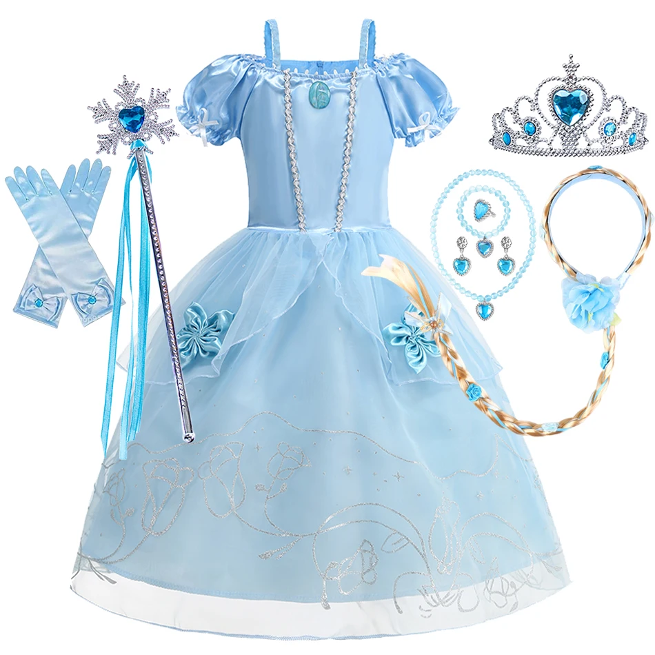 Girl Dress Up Floral Children Party Princess Costume Kids Halloween Carnival Outfit Kids Clothes