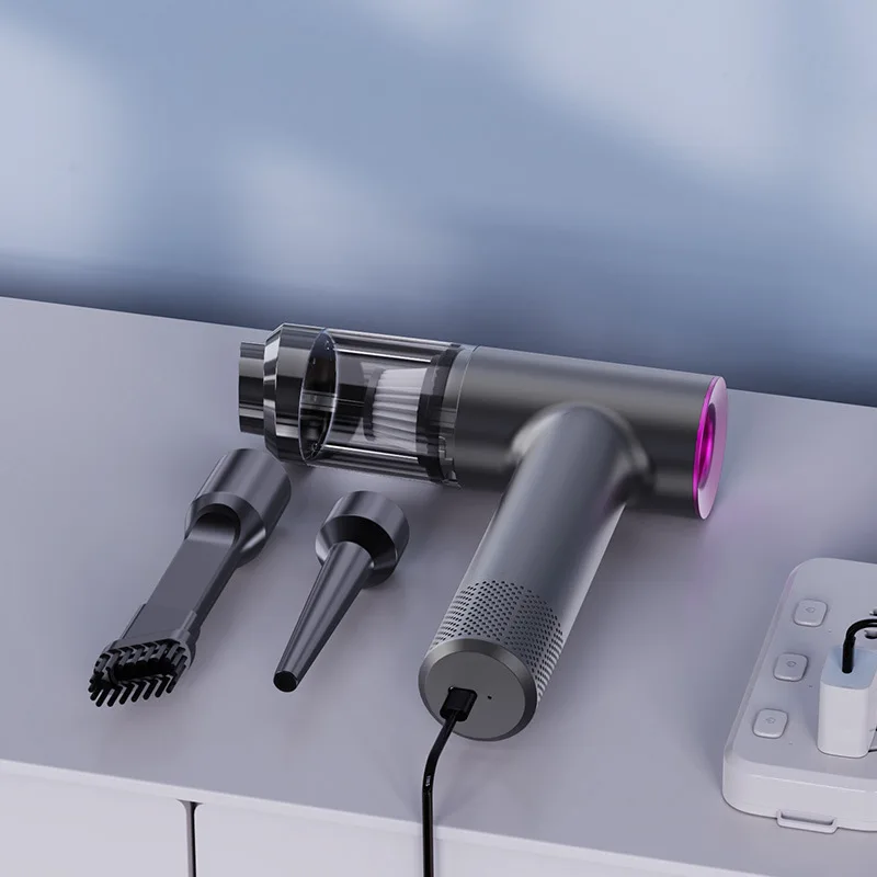 منفاخ غبار محمول جديد متعدد الوظائف مكنسة كهربائية للسيارة منفاخ غبار كهربائي لاسلكي 11000Pa شفط كبير #3