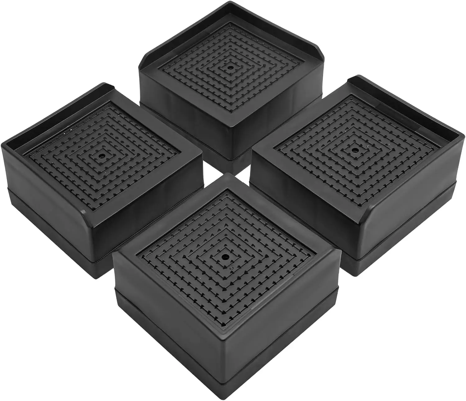 

4 упаковки подставок для кроватей, сверхмощные 1,5-дюймовые мебельные стойки, L-образные стойки, черные квадратные регулируемые ножки стола для кровати, стола, стула