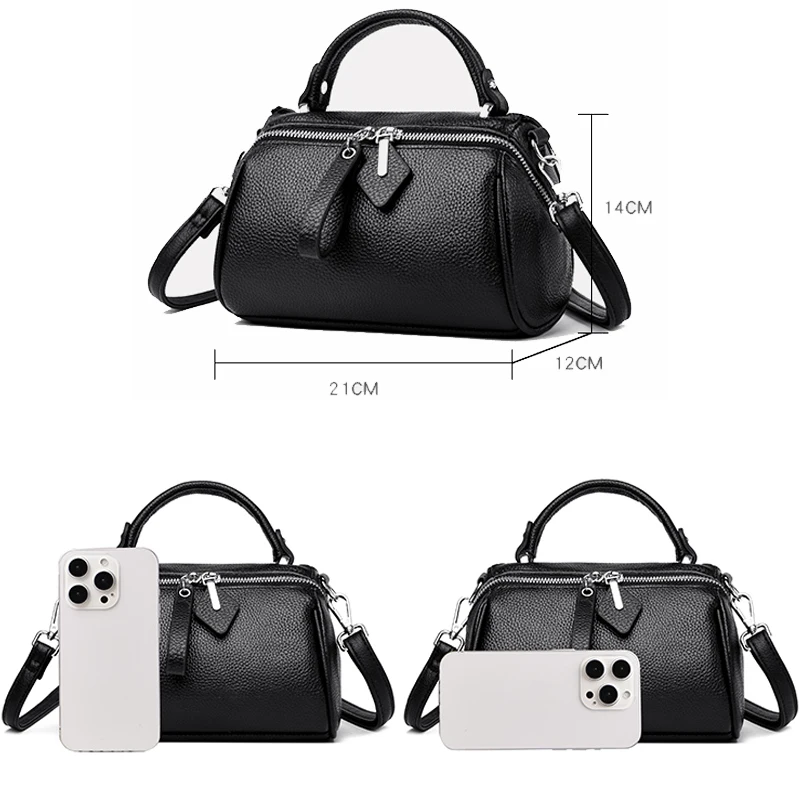 New Genuine Leather Women\'s Handbag Luxury Brand Women\'s Shoulder Bags 2024 Trendy Designer Female Crossbody Bolsas Sac A Main