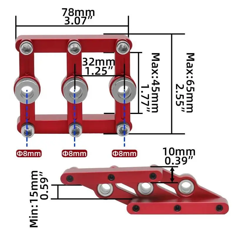 1Set Self Centering Dowelling Jig Woodworking Joinery Hole Drill Guide with 3 To 10mm Drill Sleeves