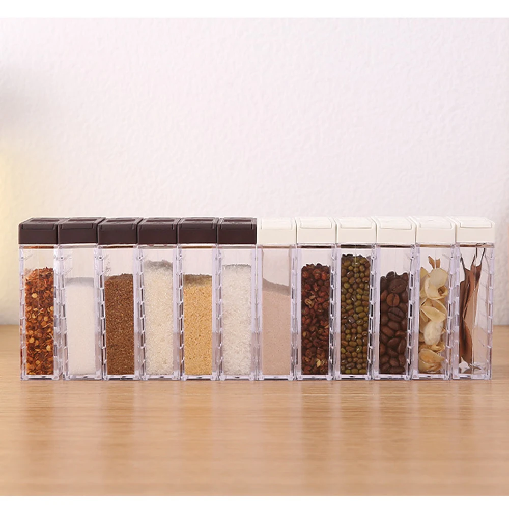 

New Kitchen Spice Jar Seasoning Box Kitchen Spice Storage Bottle Jars Transparent Salt And Pepper Cumin Powder SpiceTools