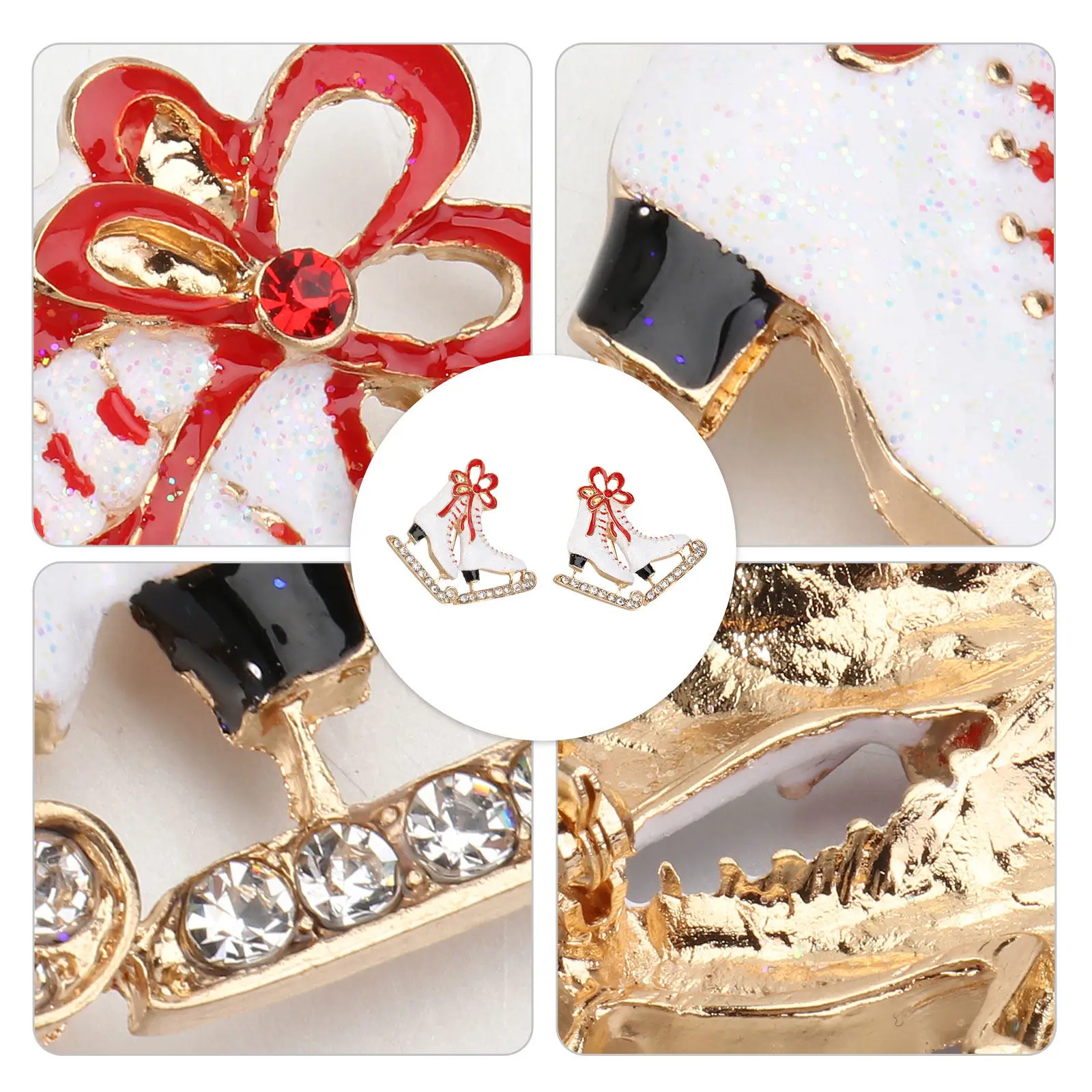 Elegant Boots-Shaped Brooch for Women – White Alloy Scarf, Sweater & Dress Decoration Gift (2 pcs)