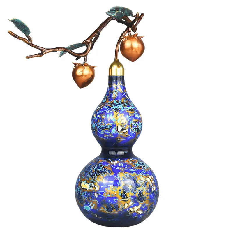 All-Copper Ruyi Gourd Ornament, Fortune, Prosperity, Auspiciousness, New Chinese Living Room Entryway Wine Cabinet